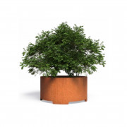 Jardinière ronde avec pieds en acier Corten