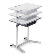 Table mobile réglable en hauteur rectangulaire