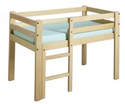 Lit maternelle surélevé en bois - Couchage : 80 à 120 cm - Structure hêtre massif