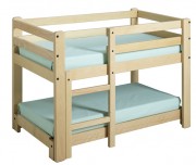 Lit superposé pour maternelle en bois - Couchage : 60 x 120 cm -  Structure hêtre massif