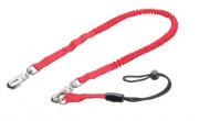 Longe porte outils nylon élastique - Mousquetons giratoires - Charge 5 kg - Extensible. de 800 à 1400 mm