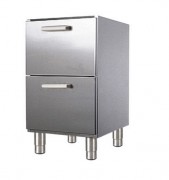 Meuble bas à 2 tiroirs en inox