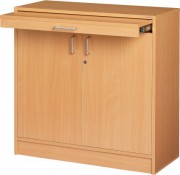 Meuble support machine à affranchir avec tablette escamotable