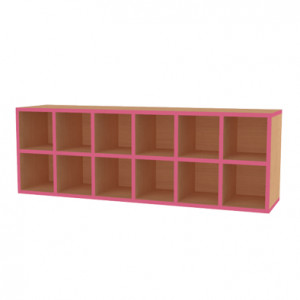 Meuble de rangement mural 12 cases - Dim. L1333 x P319 x H457 mm