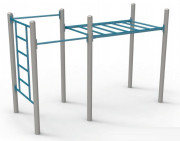 Mini combiné Street workout - Longueur : 3.3 m - Largeur : 1.3 m - Acier galvanisé plastifié - Hauteur de chute libre : ? 1,2 m