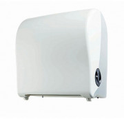 Mini distributeur autocut pour bobine d’essuyage - 1 rouleau ? 180 mm - En ABS blanc