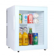 Minibar blanc avec porte vitrée