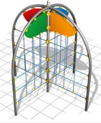 Mur d'escalade pour aire de jeux - Enfants de 3 à 12 ans - Dim. L323 x P323 x H300 cm