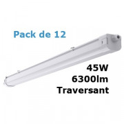 Pack de 12 etanches led 45w traversant