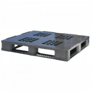 Palette plastique - L1200 x l1000 x H160 mm - Plateau ajouré ou fermé - 5 semelles