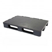 Palette plastique recyclé hygiénique - L.1200xl.800xH.155 à L.1200xl.1000xH.160 mm - Plateau fermé - 3 semelles - Charge : 4000 ou 5000 kg