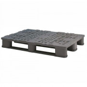 Palette plastique recyclé - L.1200 x l.800 x H.157 mm - Plateau ajouré ou fermé - 3 semelles