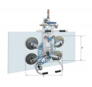 Palonnier à ventouses pour verre à rotation manuelle  - De 2 à 8 ventouses - Portée de 200 à 800 kg