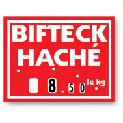 Pancarte « BIFTECK HACHE » à roulettes