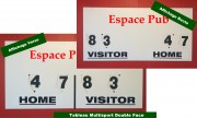 Panneau d'affichage score manuel - Multisports - Recto/verso - Dim. 120x60 cm