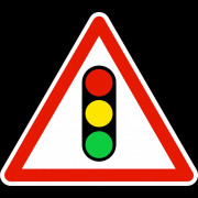 Panneau annonce de feux tricolores