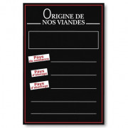 Panneau ardoise « Origine de nos viandes » - 40 x 60 cm