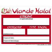 Panneau d'affichage de boucherie viande halal