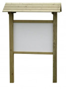 Panneau d'affichage en bois avec toiture - Simple Face – 8 A4 ou 18 A4 - Affichage : 960 mm x 960 mm ou 1300 x 1300 mm - Panneau PVC komacel