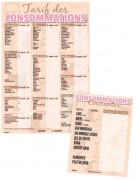 Panneau de tarif des consommations - 30 x 40 mm ou 44 x 66 mm