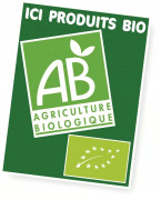 "Panneau d'affichage ""ici produits bio"" - PVC - 30 x 40 cm - A l'unité"