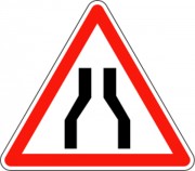 Panneau d'annonce de chaussée rétrécie A3