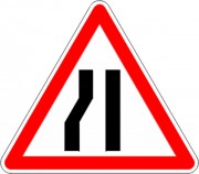 Panneau d'annonce de chaussée rétrécie par la gauche A3b
