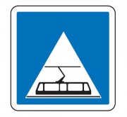 Panneau d'indication d'une traversée de tramway C20c