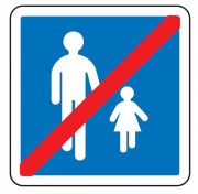 Panneau d´indication fin d'aire piétonne B55