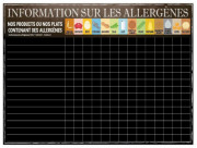 Panneau d'information sur la présence d'allergènes