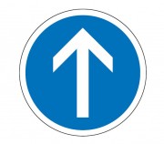 Panneau de signalisation d'obligation de direction B21b