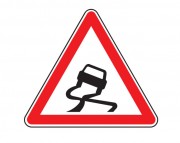 Panneau de signalisation de chaussée glissante A4