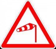 Panneau de signalisation de vent latéral