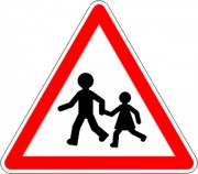 Panneau endroit fréquenté par enfants A13a