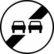 Panneau fin d'interdiction de dépasser B34