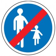 Panneau fin de chemin obligatoire pour piéton B41