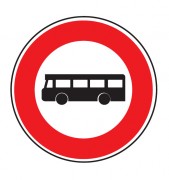 Panneau interdit au véhicule transport commun B9f