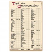 Panneau tarifs des consommations pour bar - 38 x 58 cm