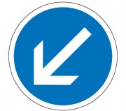 Panneau obligation contourner à gauche B21.a2