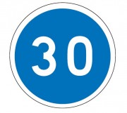 Panneau obligation vitesse minimale 30 km/h B25
