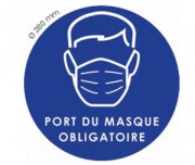 Panneau port du masque obligatoire - PVC adhésif - ? 280 mm