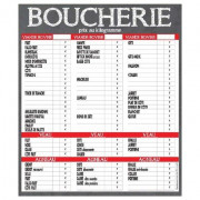 Panneau tarifs boucherie 