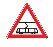 Panneau traversée voies tramways A9