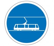 Panneau voie réservée au tramway B27b