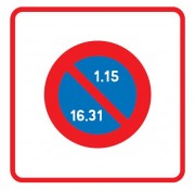 Panneau zone stationnement unilatéral semi mensuel B6b2