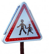 Panneau de signalisation de police solaire - LED haute intensité