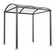 Passage piéton couvert avec bardage en verre - Dim. L2500 x l2170 x H2835 mm