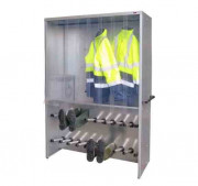 Armoire vestiaire chauffante en acier - Capacité: 10 personnes - Temps séchage 1 à 4 h - Température 43°C - L.1550 x P.500 x H.1970 mm