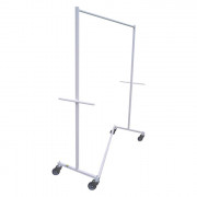 Penderie mobile à roulettes - Tube acier soudée - Capacité : 30 à 60 cintres - 4 roues pivotantes ? 100 mm - Charge : 120 kg