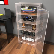 Petite bibliothèque vitrine en plexiglas - L.50 x P.25 x H.107 cm